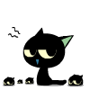 简洁可爱的小黑猫QQ表情