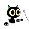 简洁可爱的小黑猫QQ表情