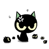 简洁可爱的小黑猫QQ表情