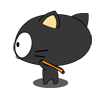 可爱搞笑的小黑猫QQ表情