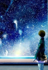 唯美意境卡通微信皮肤设计 她眼睛像你夜空中最亮的星