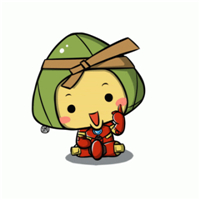 手绘的可爱端午节粽子头像 小符斜挂绿云鬟