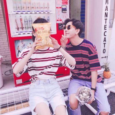 青春有活力情侣头像两人在一起的 小清新情侣头像一男一女