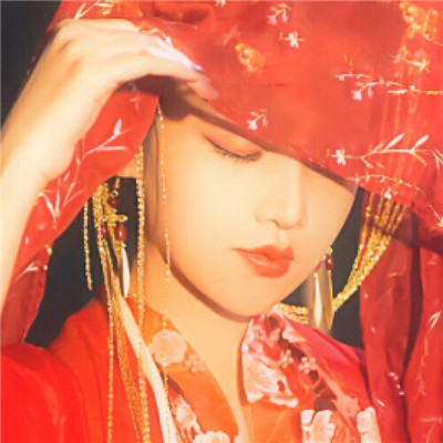 2022红色唯美古风嫁衣美人头像 我着一身红衣恨不能相思