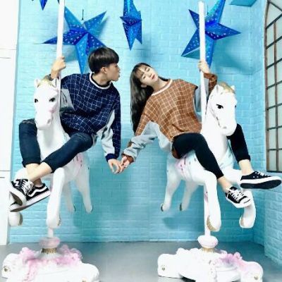 青春元气情侣微博头像一对两张 小清新情侣头像女生萌男生酷