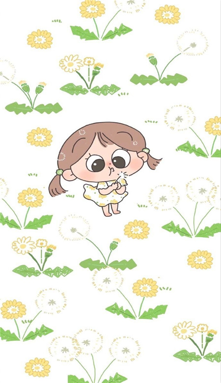 精选春天小清新卡通壁纸高清图片 草木蔓发春山可望
