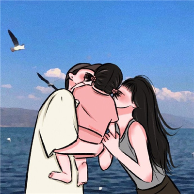 好看的亲子头像系列卡通 去爱去失去要不负相遇