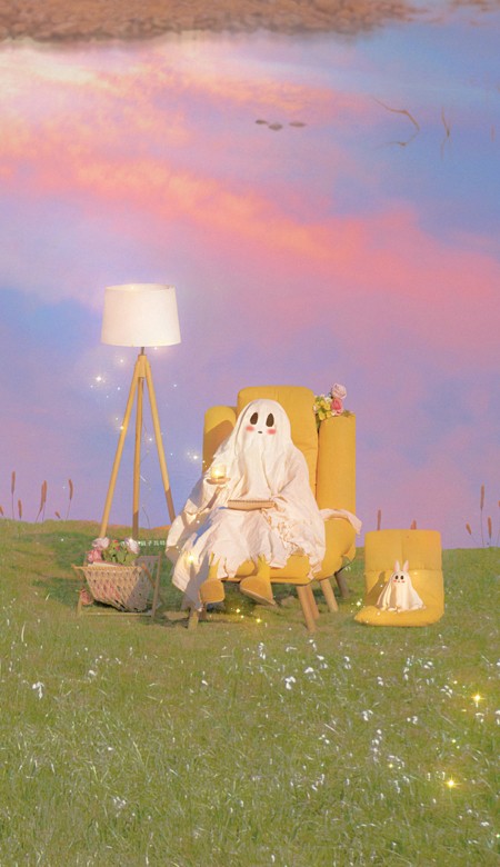 超宝藏的可爱鬼的俏皮全面屏手机壁纸 希望一路上都是意料之外的惊喜