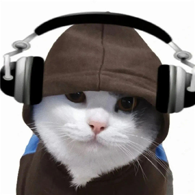 戴上耳机与世隔绝的猫狗头像 很喜欢熊二说的一句话俺饿啦